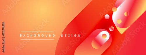 Abstract gradient background. Orange, red hues blend smoothly. Circular shapes add dynamic visual interest. Text reads background design.