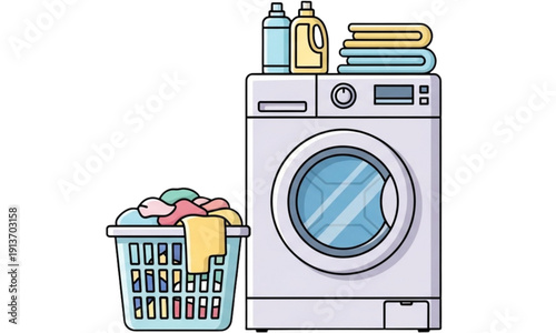 Washing Machine Vector Illustration