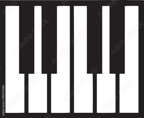 Black and white piano keys with clean lines keyboard music instrument