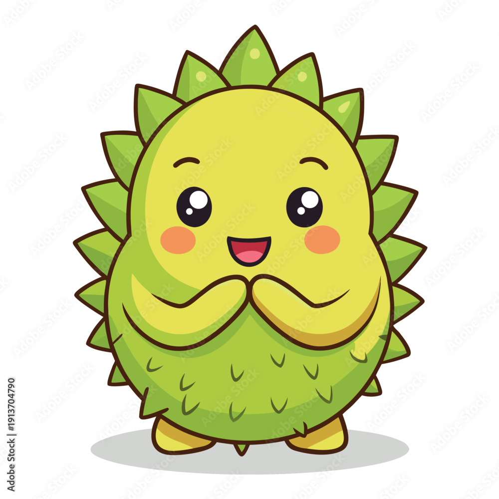 Obraz premium Cute cartoon durian fruit character