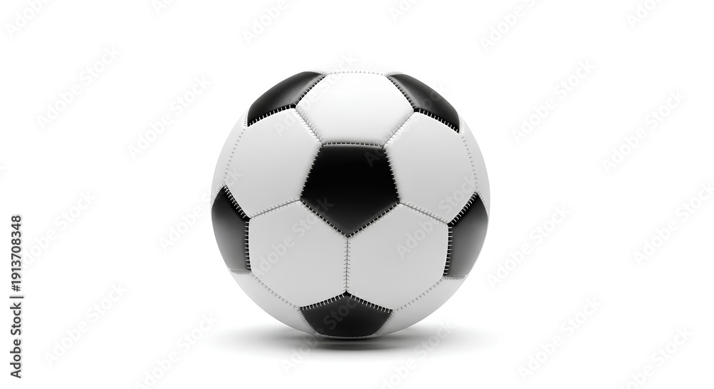 Naklejka premium Classic black and white soccer ball on a clean white background 4.