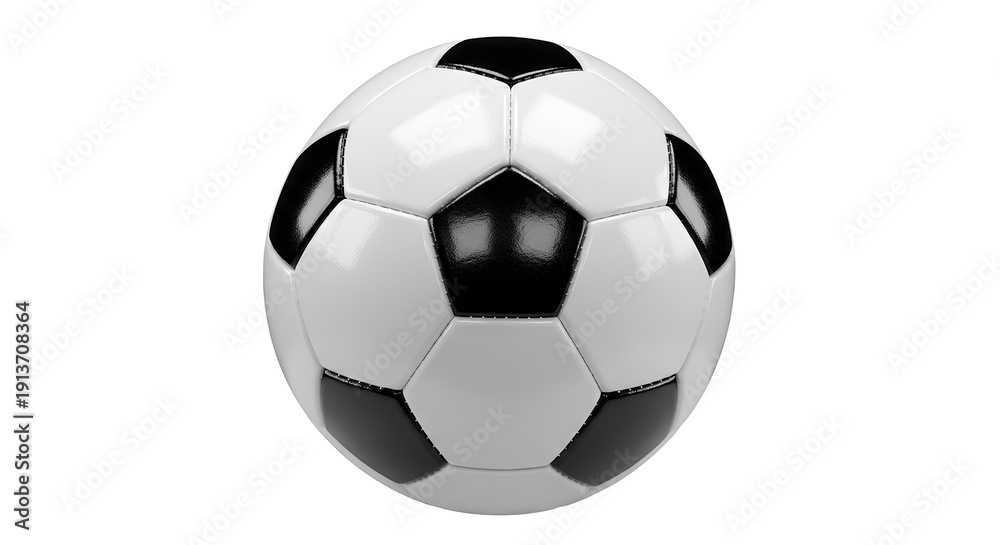 Fototapeta premium Classic black and white soccer ball on a clean white background 6.