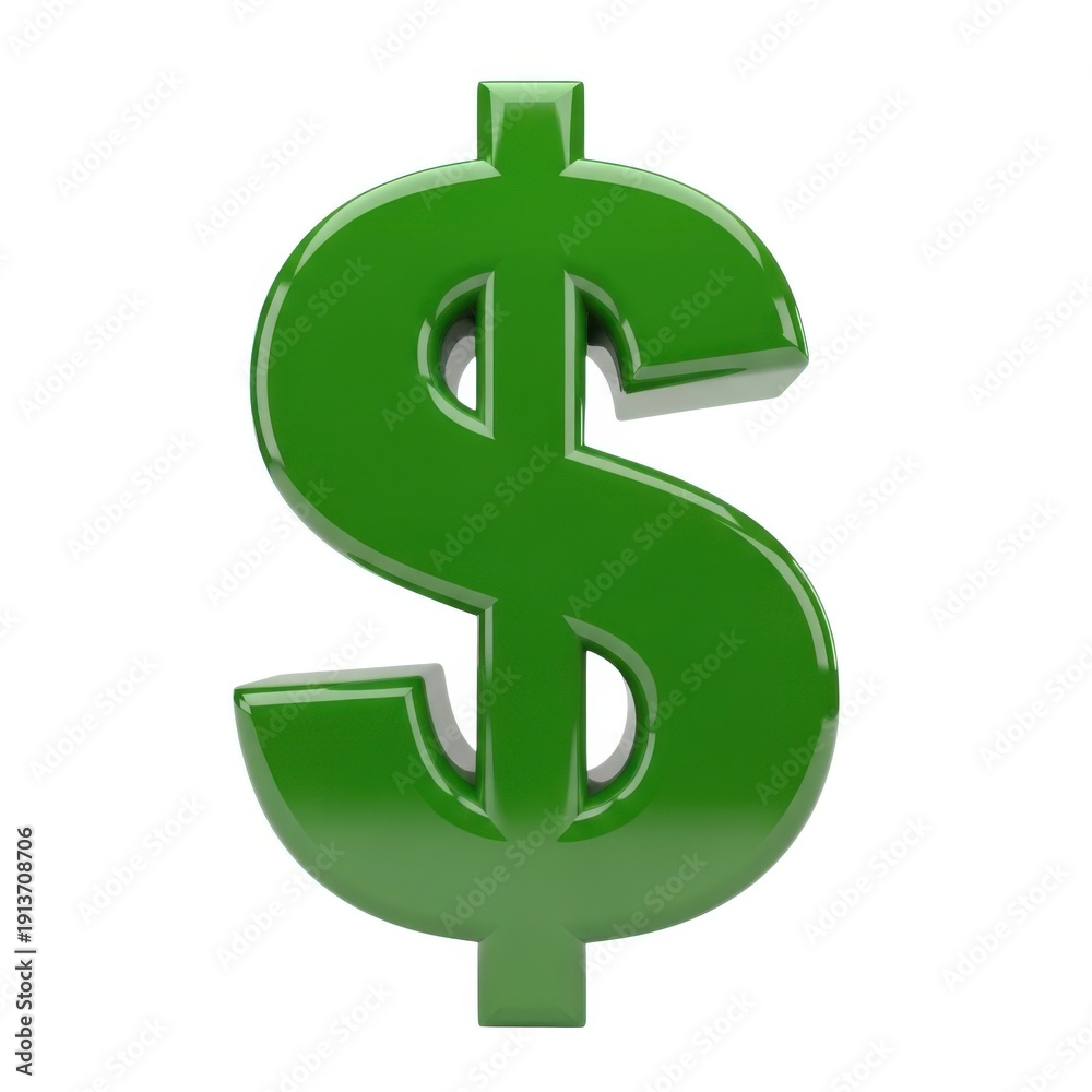 Obraz premium Green dollar symbol