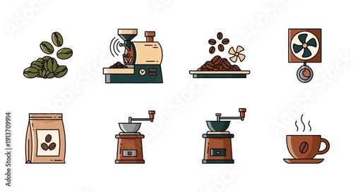 Coffee Production Process Illustration