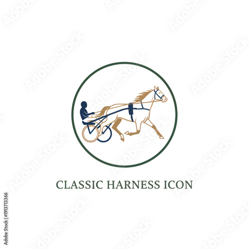 Classic Harness Horse Racing Sports Logo