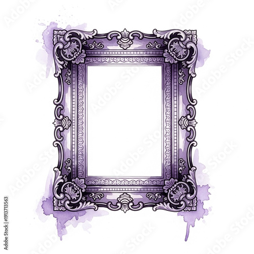 blank photo frame on pink background
