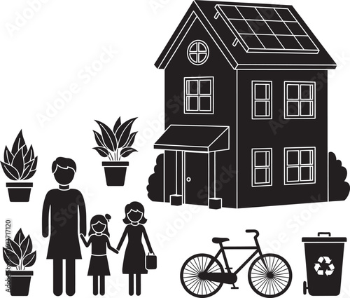 A collection of eco friendly sustainable products and zero waste lifestyle items including reusable bags and organic packaging on a clean background.