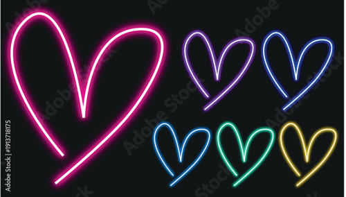 Pink aura heart shapes with soft blur gradient for romantic design and trendy aesthetics. Glowing love symbols with blurry forms on white for Valentine day cards or digital decoration.