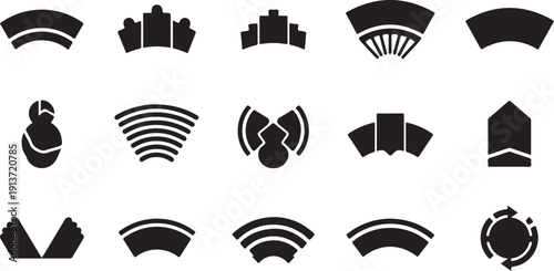 Collection of various signal and wifi icon graphics