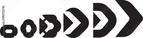 Black arrow symbols on white background for navigation purposes