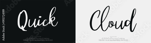 Quick Cloud, Script Font Calligraphy Logotype Brush Font Type Font lettering handwritten
