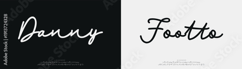 Danny Fotto, Script elegant alphabet beauty logo font. Classic beautiful Modern luxury Serif Letter Minimal Fashion. Typography decoration logotype fonts, wedding, logos. vector illustration
