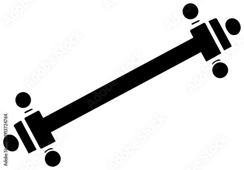 Brass sliding pole icon in black fill isolated on white background for graphic design