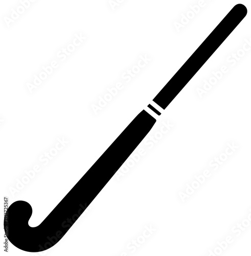 Black field hockey stick icon isolated on white background for sports design