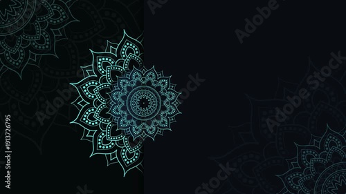 Luxury geometric gold gradient dark green mandala background. Design for any card, birthday, other holiday, kaleidoscope, yoga, india, folk, arabic. Indian pattern wallpaper video Isolated on Animatio
