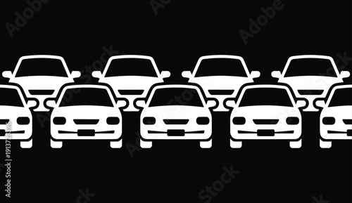 Cars icon set. Traffic jam , automobile, car, driving, transport. Auto symbol on white background - stock vector.