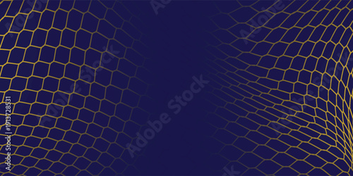 Abstract net background blue and gold for sports, Mesh texture for fishing nets. Seamless pattern for sportswear or soccer goal. EPS 10