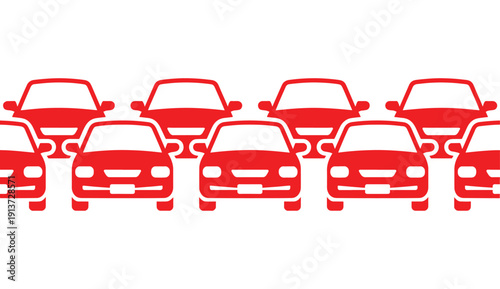 Cars icon set. Traffic jam , automobile, car, driving, transport. Auto symbol on white background - stock vector.