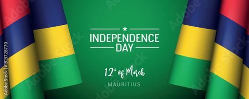 Mauritius independence day vector banner, greeting card.