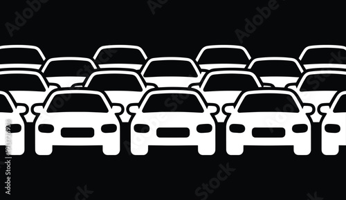Cars icon set. Traffic jam , automobile, car, driving, transport. Auto symbol on white background - stock vector.