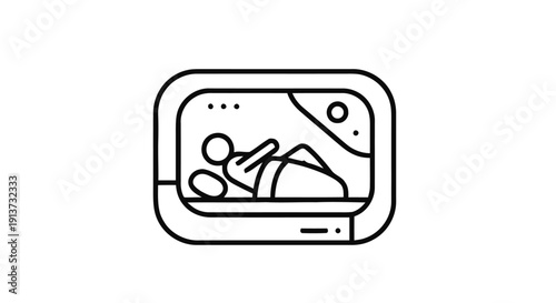 Infant Incubator Medical Equipment Line Drawing.