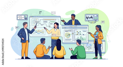Electromagnetic Field Visualization in Abstract Science Background