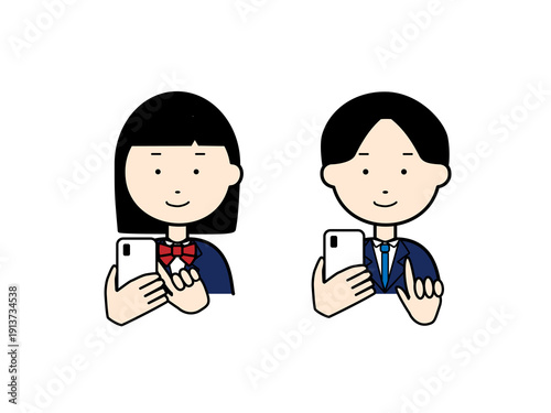 学生とスマホ　カラー.