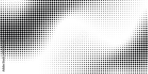 Black and white speckled halftone backdrop with worn grunge texture, subtle gradient fade, sand-like noise overlay, old-school comic style vector design.