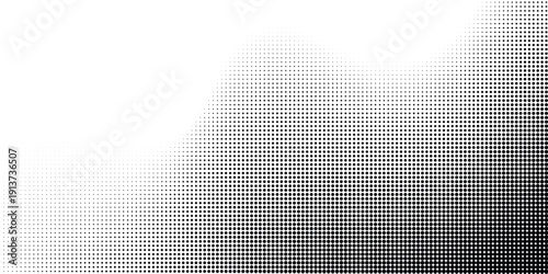 Vintage black-to-white gradient halftone pattern with dusty noise texture, scratched grunge overlay, classic print effect, seamless vector wallpaper.