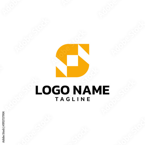 Free Download Abstract S Letter Logo Geometric Modern Design Template Orange White - GFXLoad