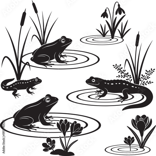 A comprehensive collection of various wild and domestic animals illustrated in a clean vector style for educational or creative design projects.