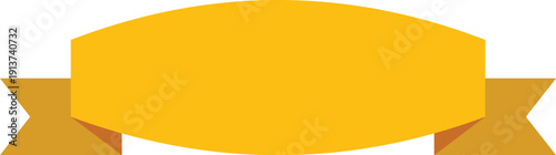 Yellow Ribbon with Brown Edges on White Background