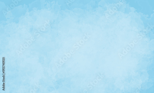 Abstract light blue watercolor paint texture with subtle checkered overlay and soft white clouds for background
