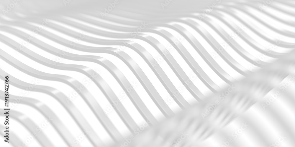 Obraz premium Abstract wave pattern design with curved lines for modern background art. 3d render