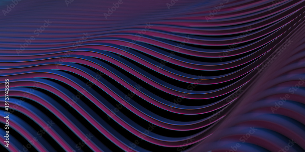 Naklejka premium Abstract wavy lines pattern in vibrant colors for modern design concepts. 3d render