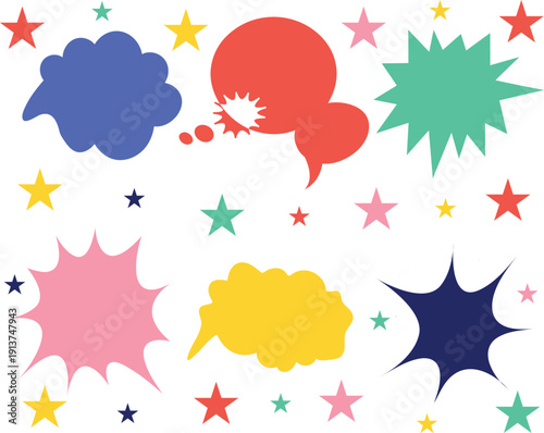 Retro Comic Speech Bubble Set