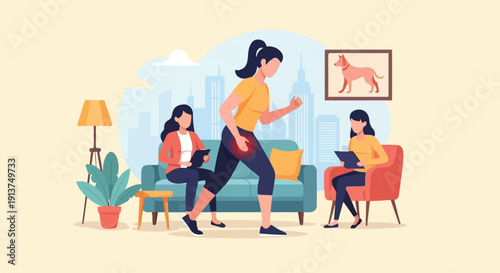 Women in a therapy session receiving support for pain management