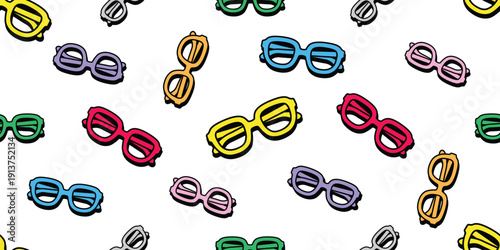 sunglasses seamless pattern cartoon eyeglasses eyewear vector doodle gift wrapping paper colorful tile background repeat wallpaper scarf illustration design