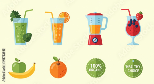 Healthy Drinks and Ingredients Collection.