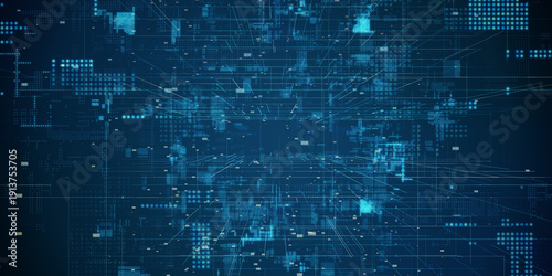 Wallpaper Mural 未来的サイバースペースとデジタルテクノロジーのコンセプト Torontodigital.ca