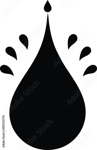 Black Water Drop Splash