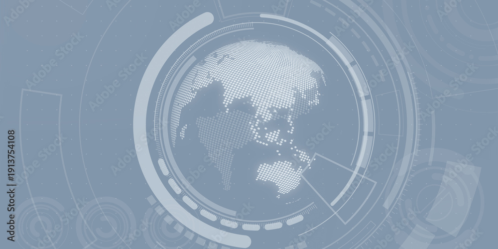 Fototapeta premium 未来的サイバースペースとグローバルネットワークのコンセプト