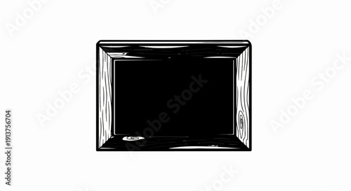 Black rectangular chalkboard with a textured wooden frame border