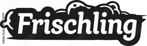 Black and white stylized text logo with an abstract wavy outline