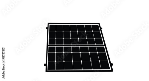 Two solar panels against a stark white background showcasing a grid like cell structure