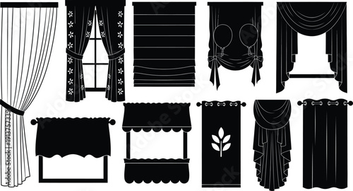 Various Window Curtain Silhouettes  Elegant Drape Designs and Treatments for Home Decor