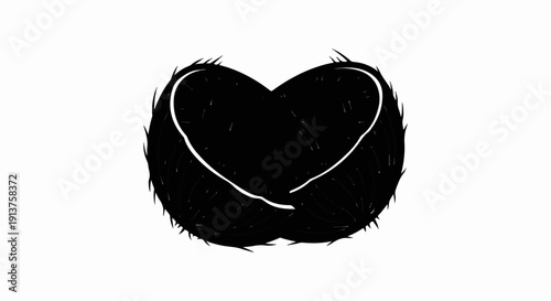 Black, textured heart shape with jagged outer edge