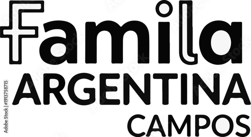 Bold text "Famila Argentina Campos" against a white background
