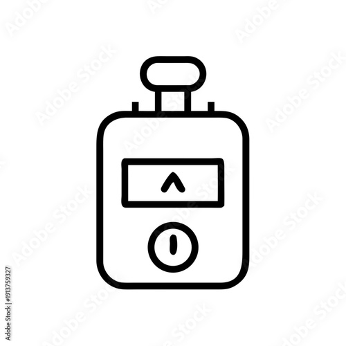 Gas meter icon in minimalistic black and white style