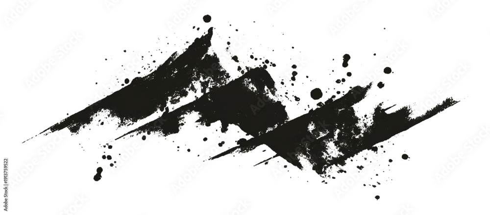 Obraz premium Artistic grunge ink splash and brushstroke drip shapes background design. vintage rough brushstroke edges old paper texture.